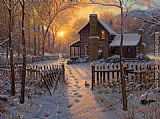 Thomas Kinkade welcome winter painting